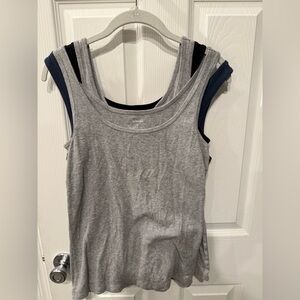 LOT OF 4 Sonoma Heather Gray, Blue, and Black Everyday Tank Tops